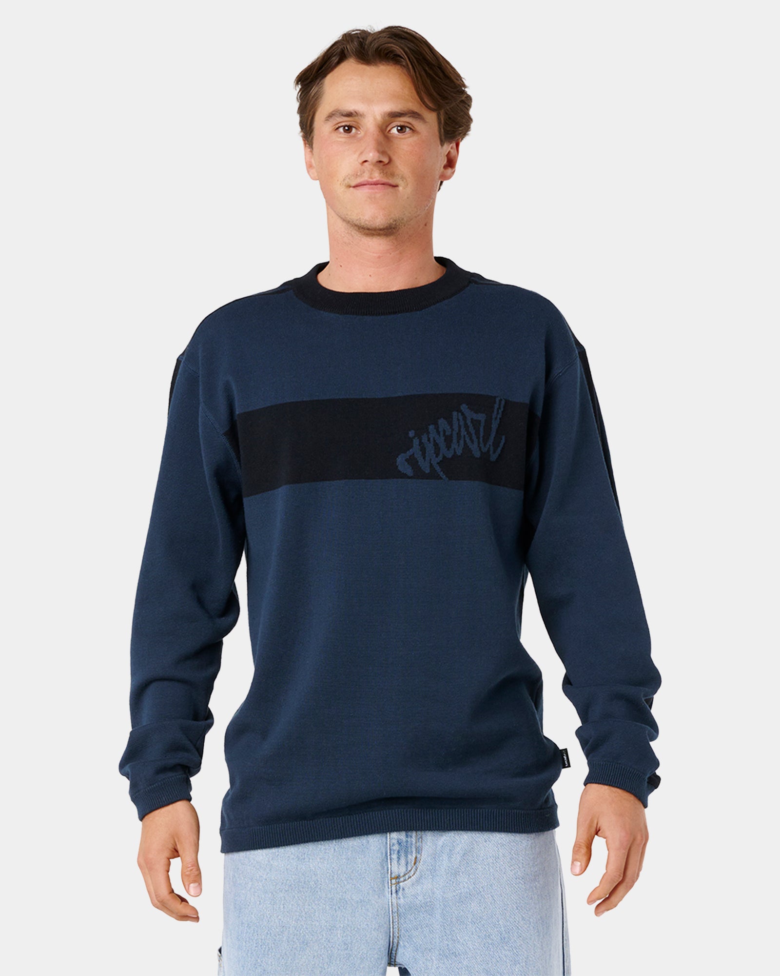 Mens Panel Beater Knit Crew Neck