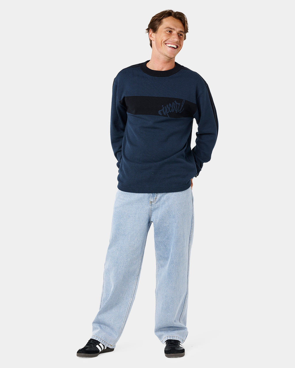 Mens Panel Beater Knit Crew Neck