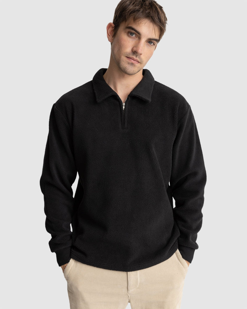 Mens Oskar Quarter Zip Reverse Fleece Jumper
