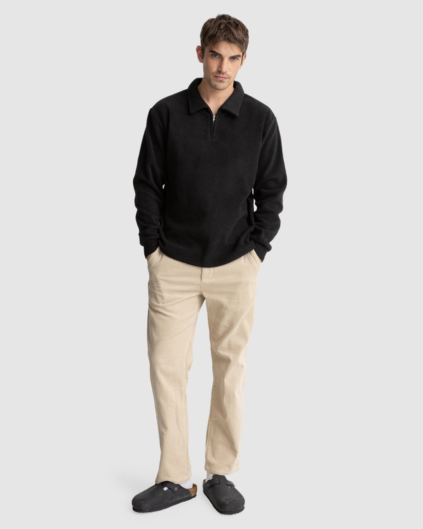 Mens Oskar Quarter Zip Reverse Fleece Jumper