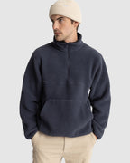 MENS HALF ZIP SHERPA FLEECE PULL OVER