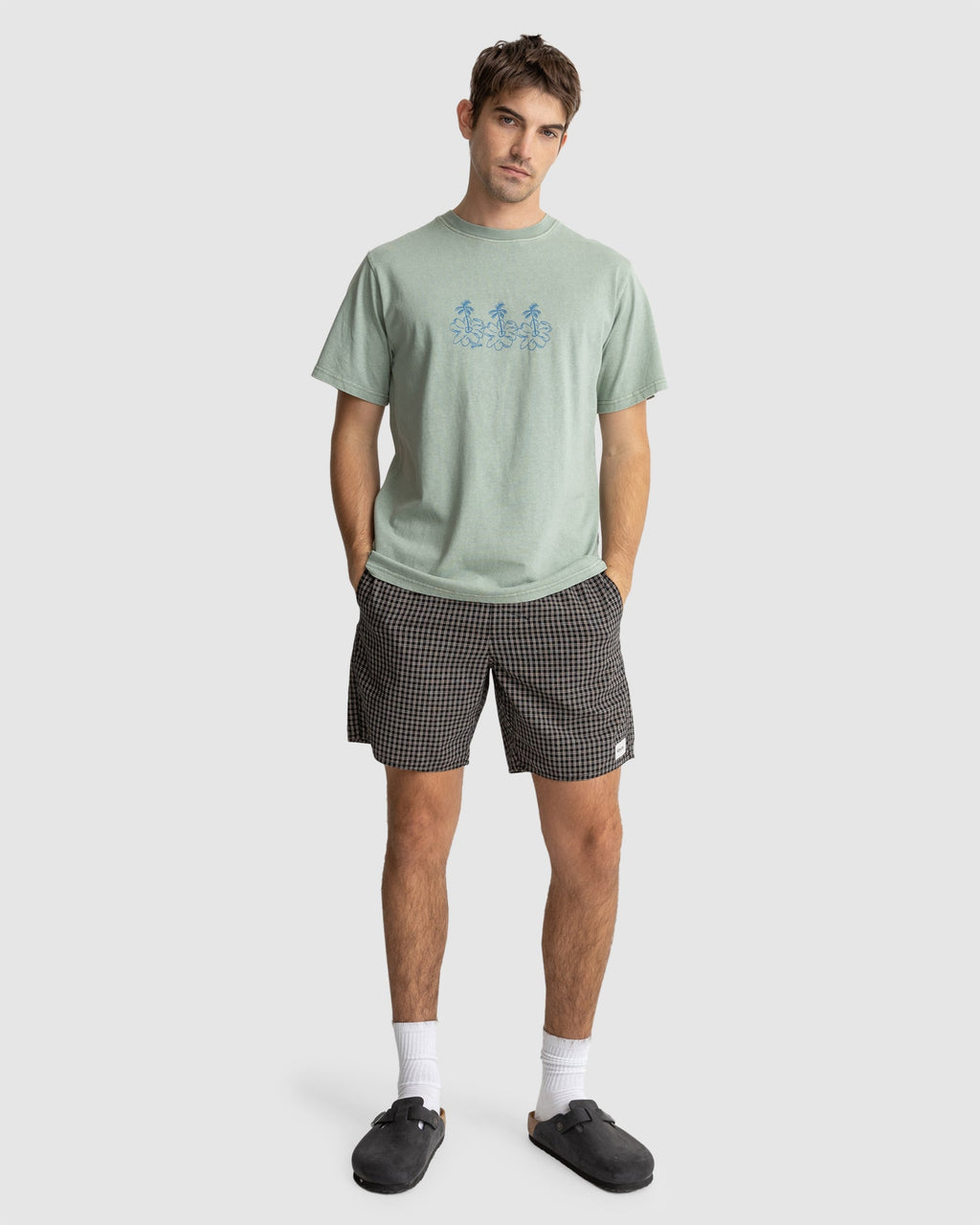 MENS LINEN CHECK JAM BOARDSHORTS