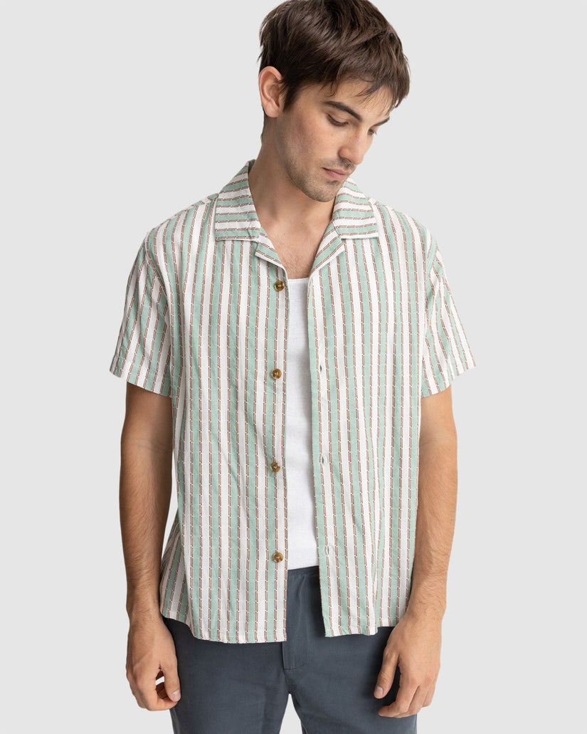 MENS VACATION STRIPE SHORT SLEEVE SHIRT