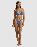 WOMENS ELODIE FLORAL SMOCKED TIE SIDE BIKINI BOTTOM