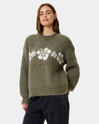 Womens Cala Nights Hibiscus Knit Crew Neck