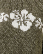 Womens Cala Nights Hibiscus Knit Crew Neck