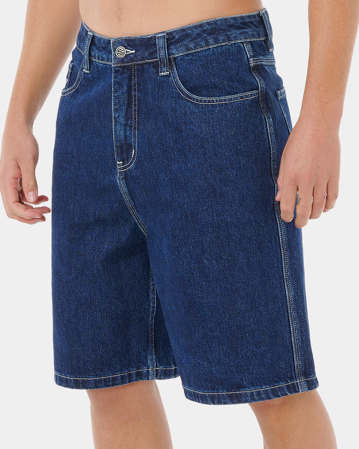Mens Medina Script Denim Shorts