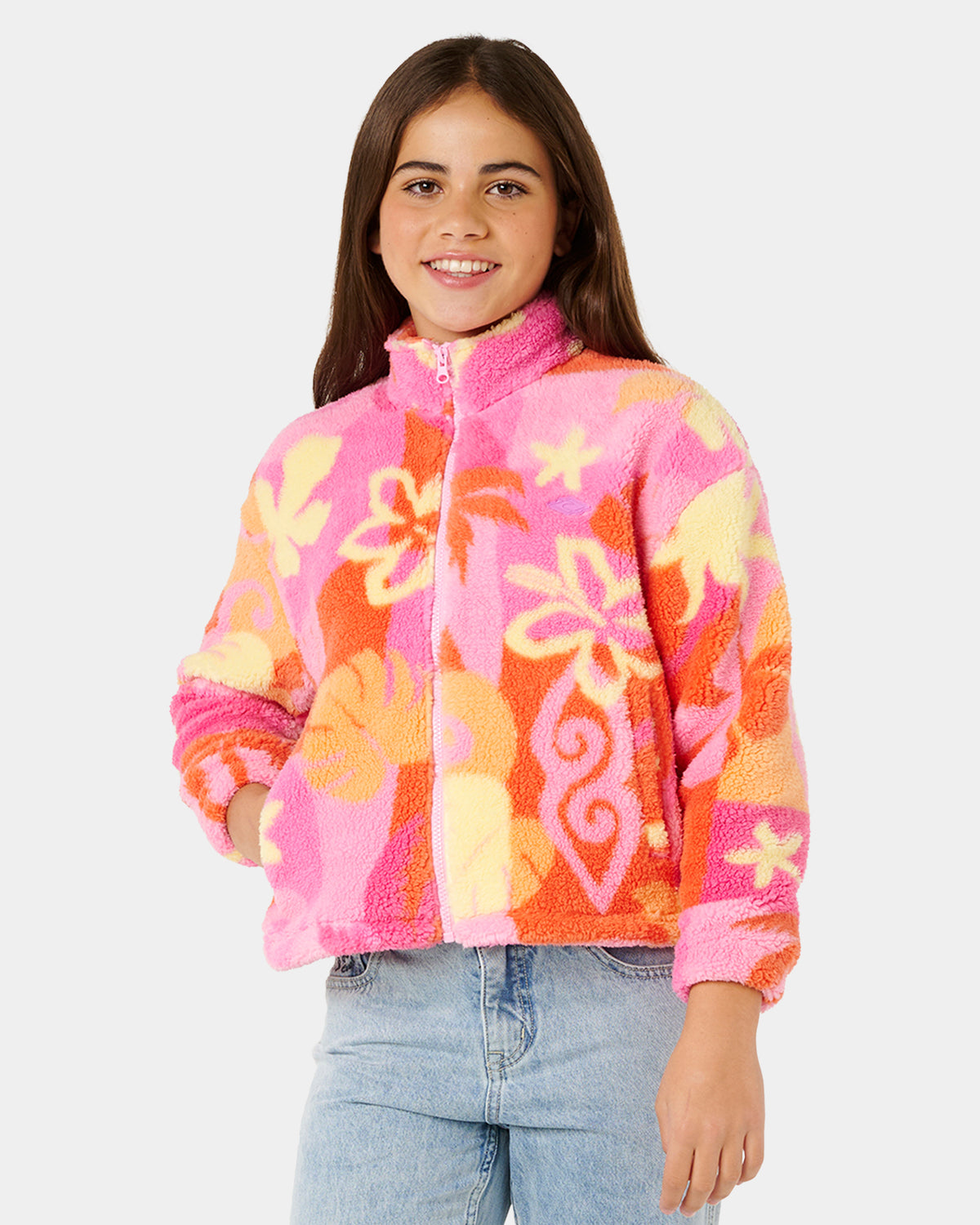 Girls 8-14 Tropical Polar Fleece Jacket