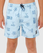 BOYS 8-16 EVOLUTION MOTIF VOLLEY BOARDSHORT