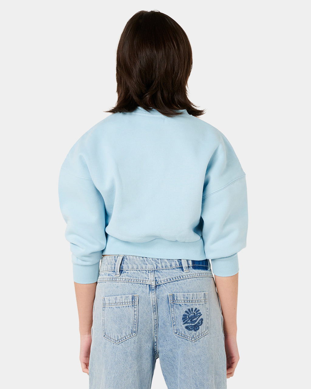 Girls 8-14 Tropical Cropped Crew Neck