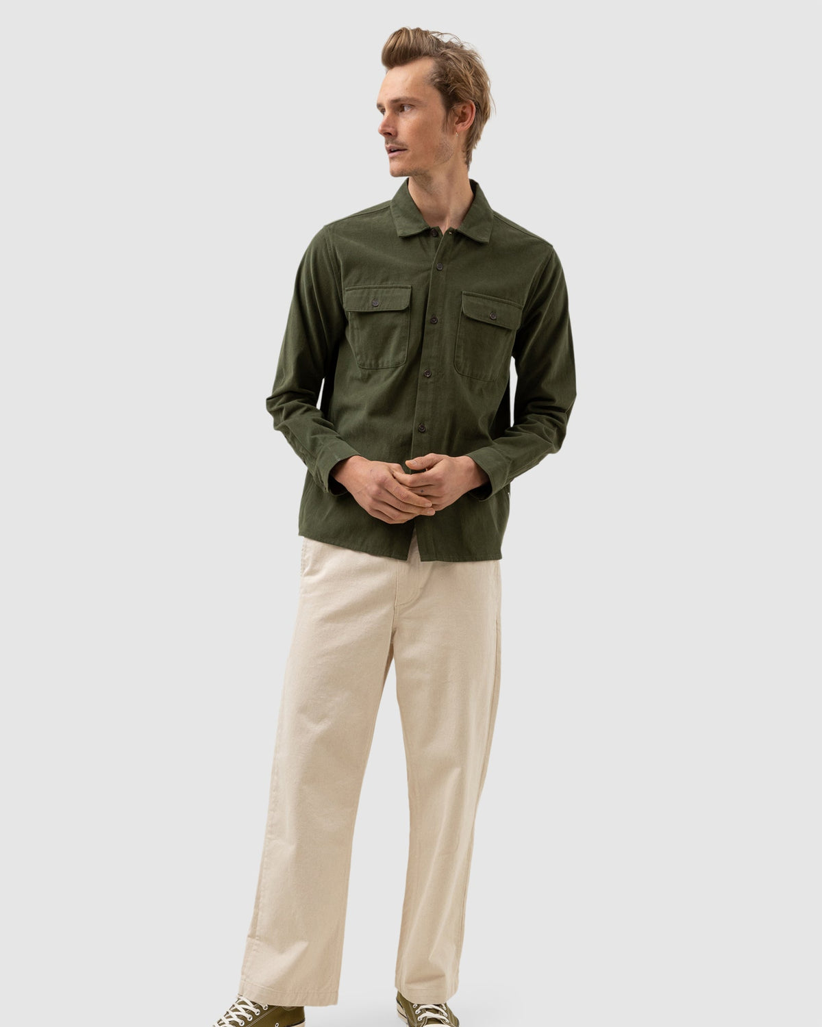 MENS BRUSHED TWILL LONG SLEEVE SHIRT