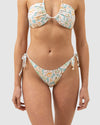 WOMENS PALOMA FLORAL TIE SIDE HI CUT BIKINI BOTTOMS