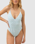 WOMENS BISCAY FLORAL SMOCKED ONE PIECE SWIMSUIT