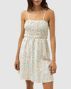 WOMENS PALOMA FLORAL SMOCKED MINI DRESS