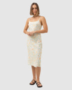 WOMENS PALOMA FLORAL SLIP MIDI DRESS