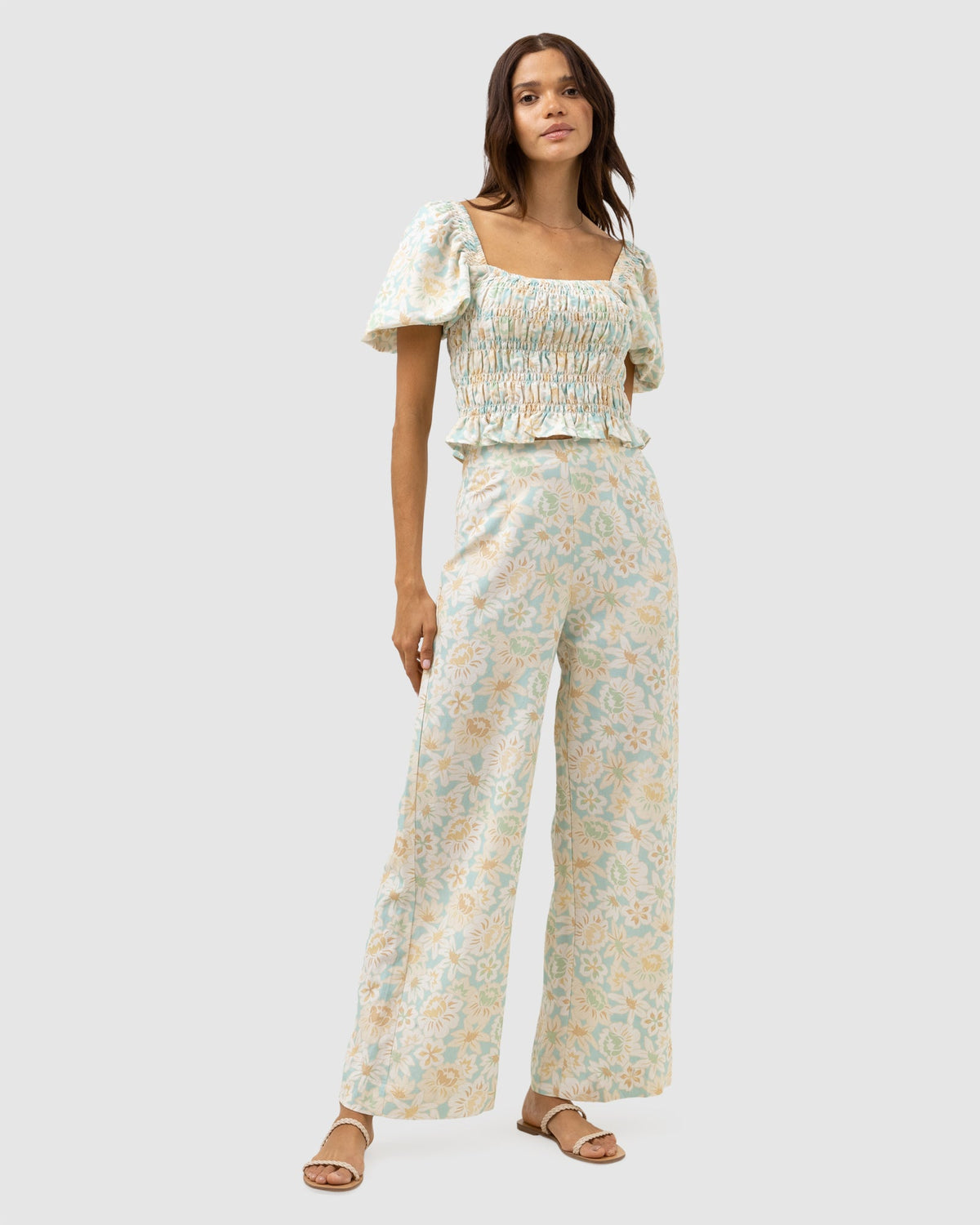 WOMENS PALOMA FLORAL WIDE LEG PANTS