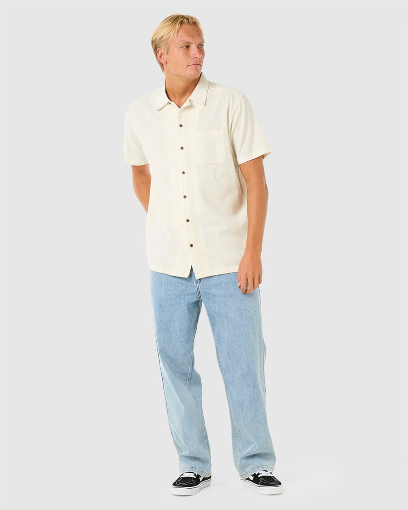 Mens Raw Energy Stripe Short Sleeve Shirt