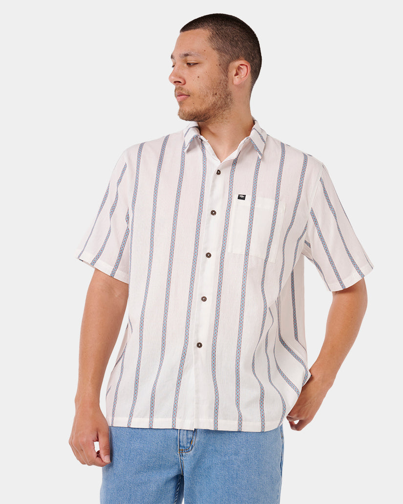 Mens Classic Surf Stripe Short Sleeve Shirt
