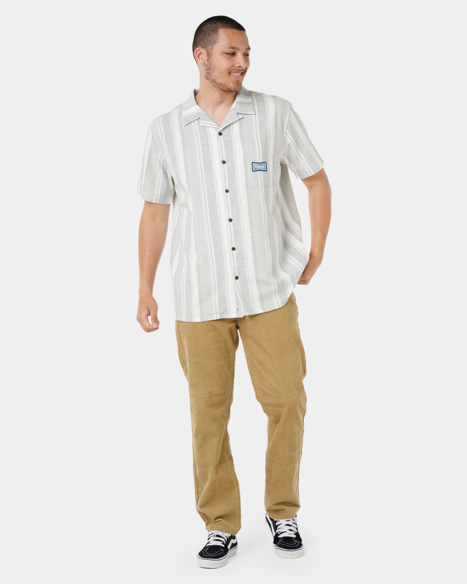 Mens Mod Cali Stripe Short Sleeve Shirt