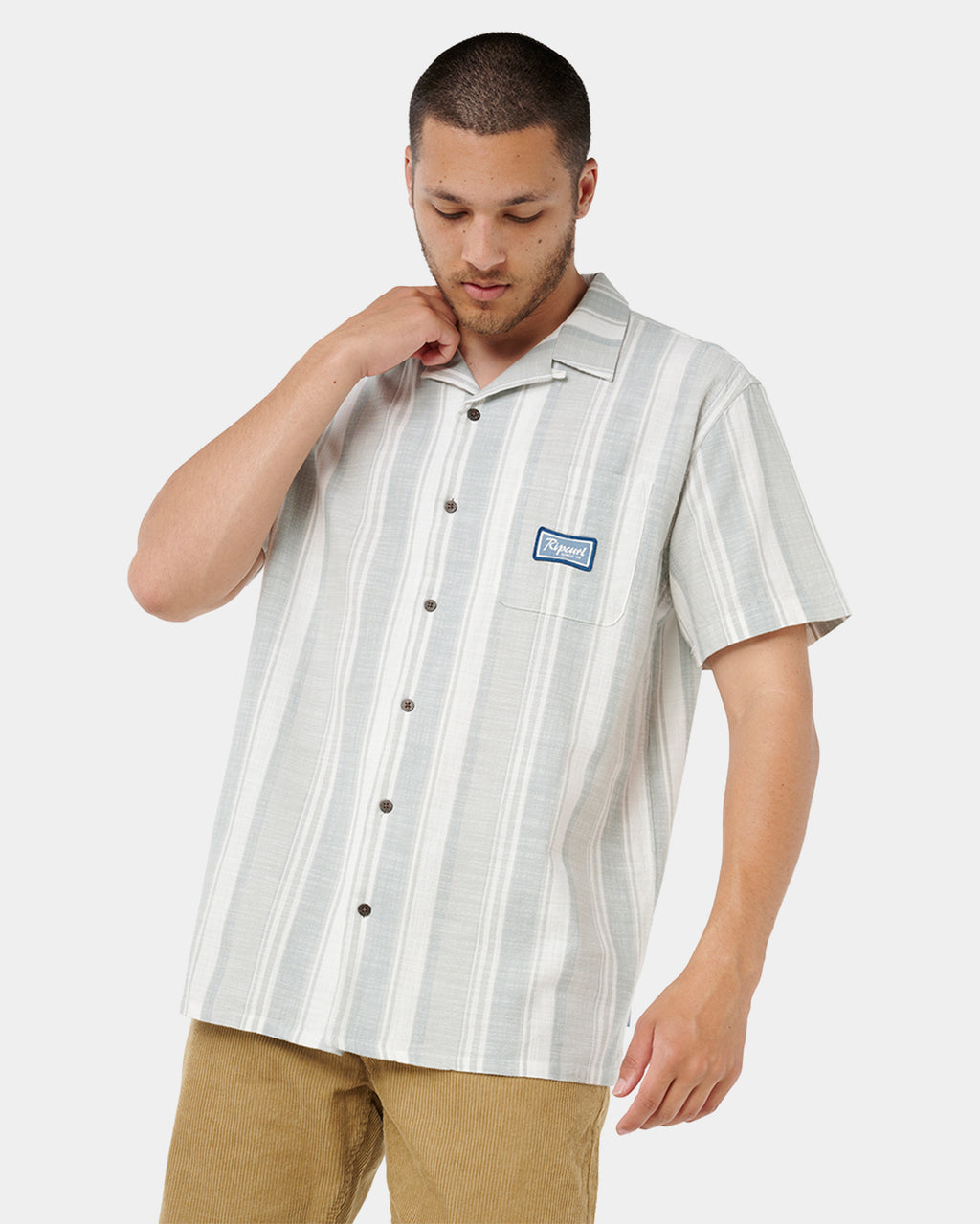 Mens Mod Cali Stripe Short Sleeve Shirt