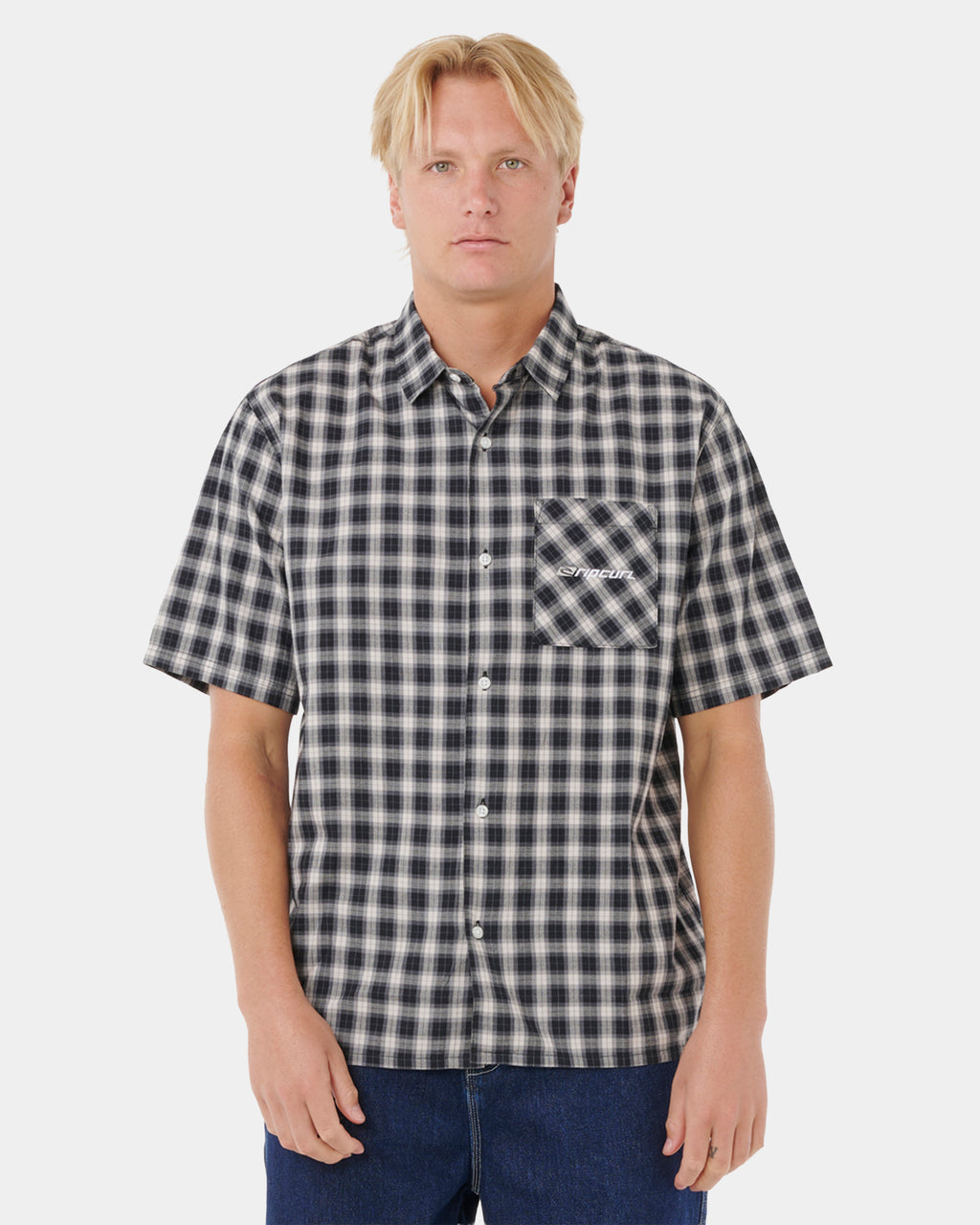 Mens Archive Script Plaid Short Sleeve Shirt