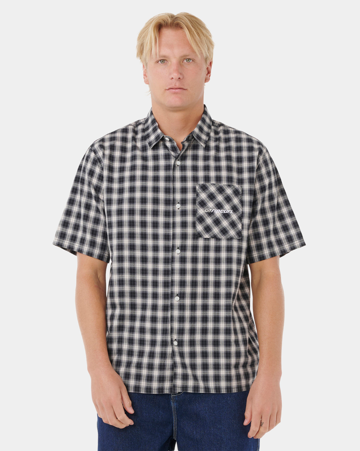 Mens Archive Script Plaid Short Sleeve Shirt