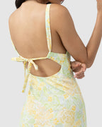 WOMENS MAGNOLIA FLORAL BIAS MIDI DRESS