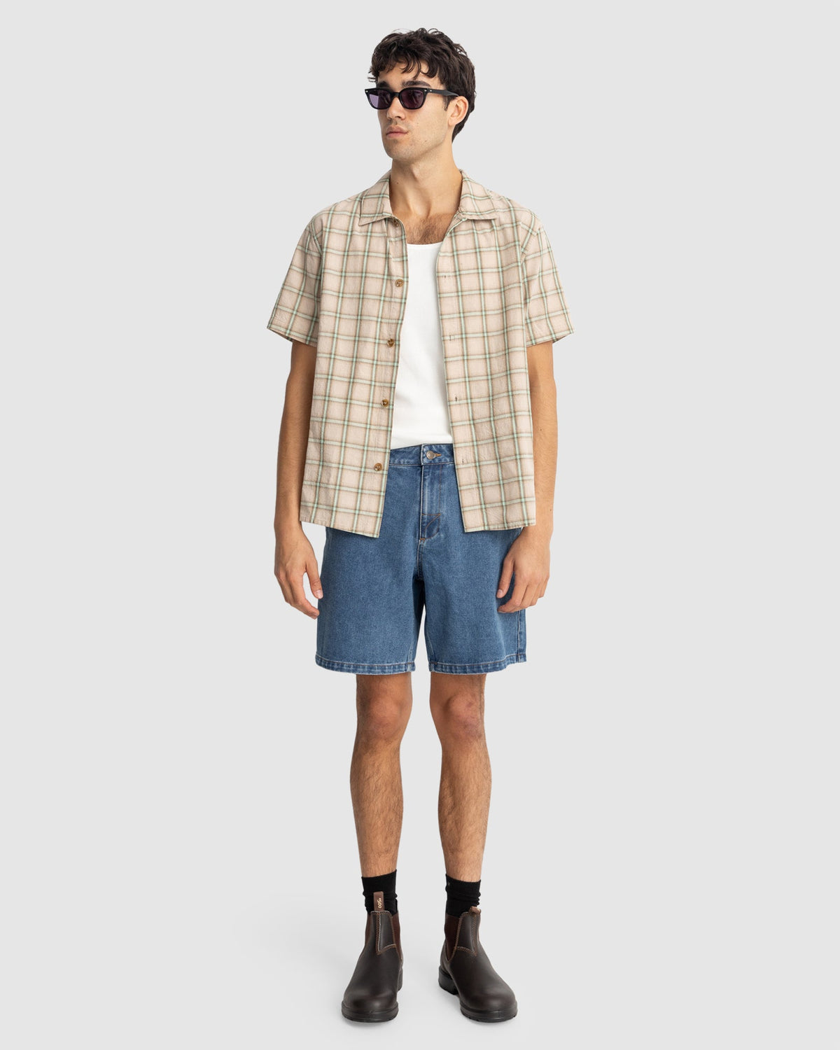 MENS CHECK SHORT SLEEVE SHIRT