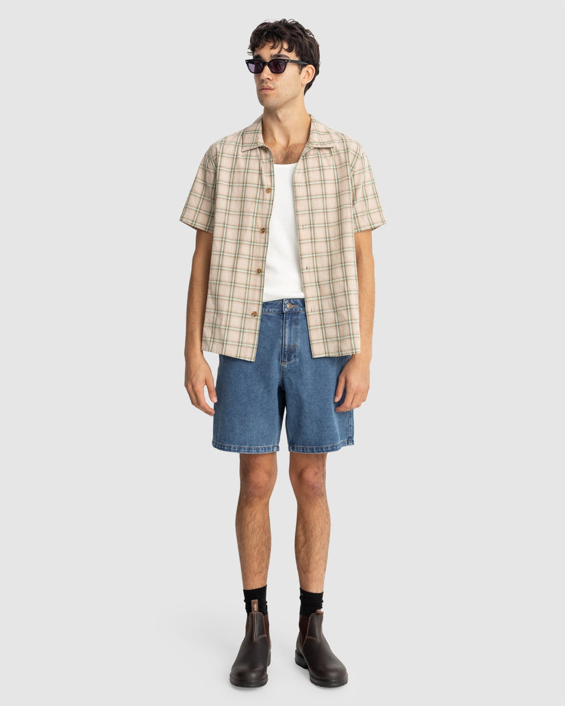 MENS CHECK SHORT SLEEVE SHIRT