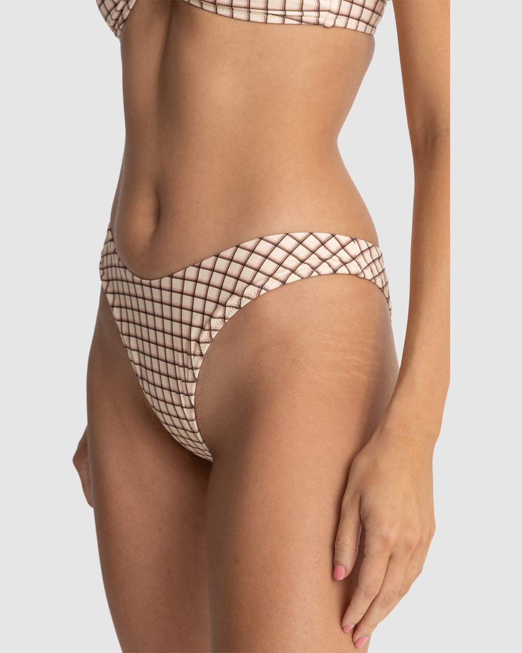 WOMENS RUMI CHECK HI CUT BIKINI BOTTOMS