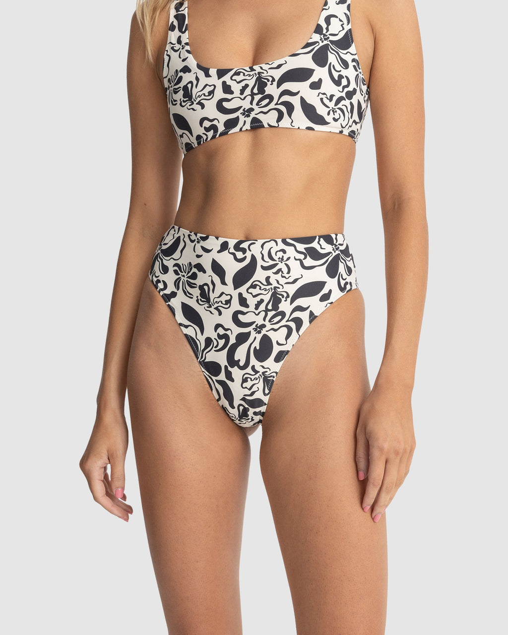 WOMENS SUNDANCE FLORAL HI WAIST BIKINI BOTTOMS