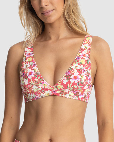 WOMENS BLOOM FLORAL TALL BIKINI TOP