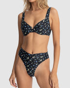 WOMENS FLEUR FLORAL PANELLED SUPPORT UNDERWIRE BIKINI TOP