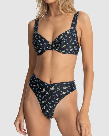 WOMENS FLEUR FLORAL PANELLED SUPPORT UNDERWIRE BIKINI TOP