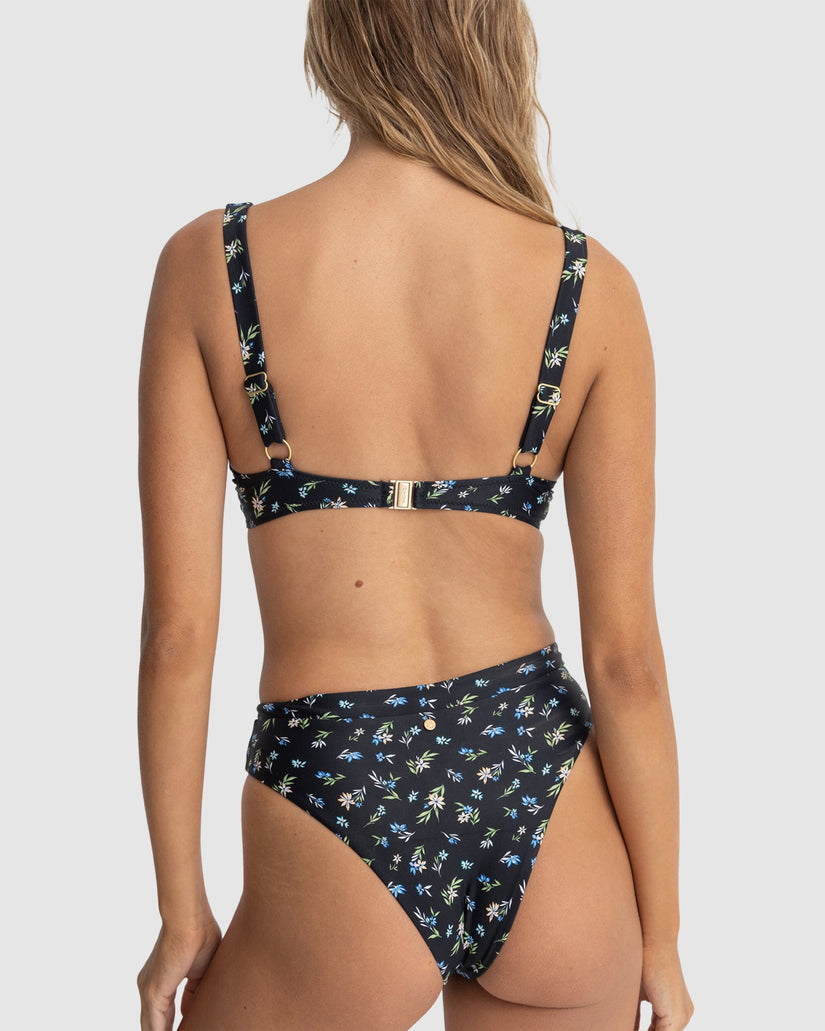 WOMENS FLEUR FLORAL PANELLED SUPPORT UNDERWIRE BIKINI TOP