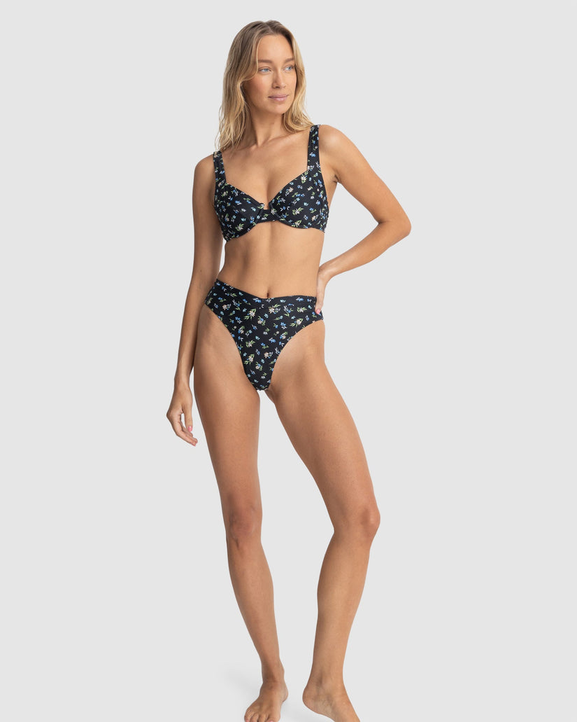 WOMENS FLEUR FLORAL PANELLED SUPPORT UNDERWIRE BIKINI TOP