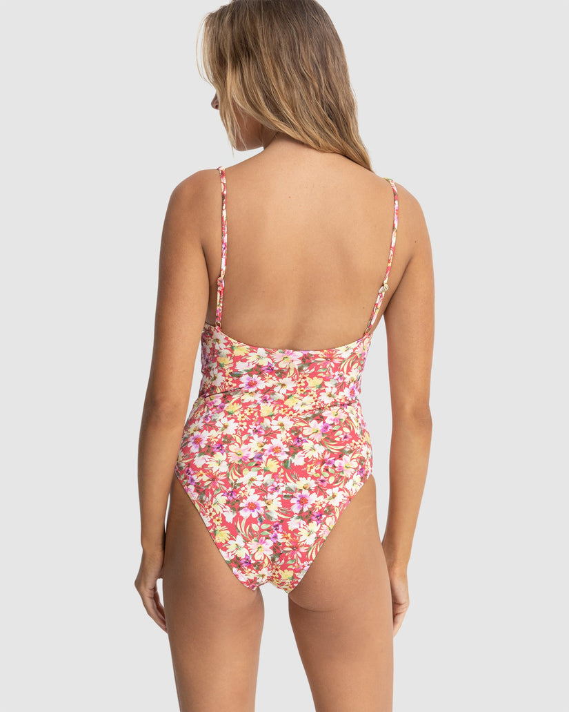 WOMENS BLOOM FLORAL UNDERWIRE ONE PIECE SWIMSUIT