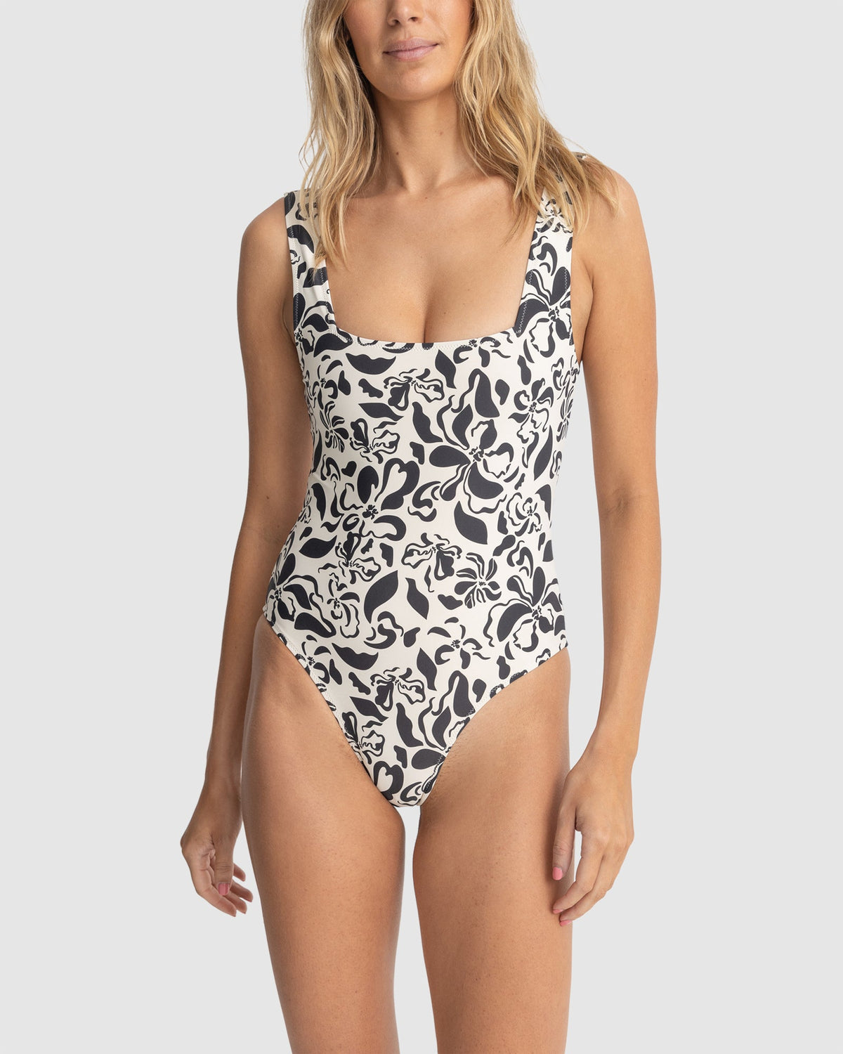WOMENS SUNDANCE FLORAL SQUARE NECK ONE PIECE SWIMSUIT