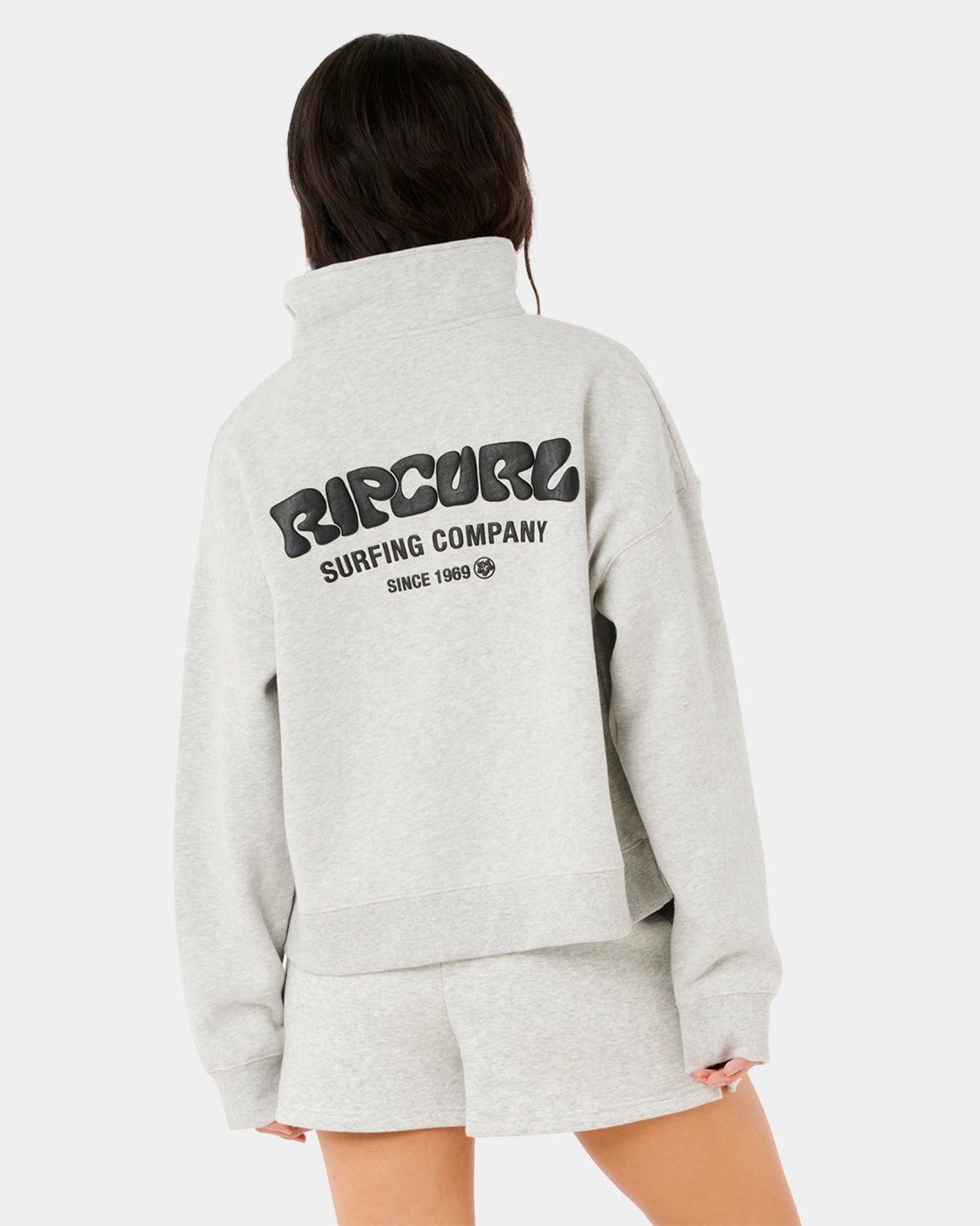 Womens Surf Puff 1/4 Zip Pullover Hoodie