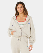 Womens Surf Side Spliced Zip Up Hoodie