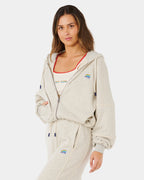 Womens Surf Side Spliced Zip Up Hoodie