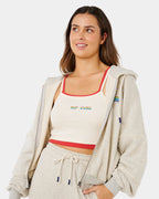 Womens Surf Side Spliced Zip Up Hoodie