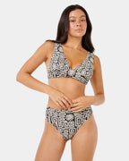 Womens Sunset Jacquard Deep V Bikini Top