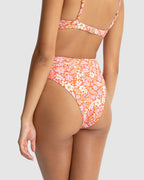 WOMENS LUNA FLORAL DEEP V HI WAIST BIKINI BOTTOMS