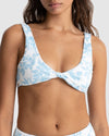 WOMENS GRACE FLORAL TWIST FRONT BIKINI TOP