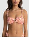 WOMENS LUNA FLORAL RING BANDEAU BIKINI TOP