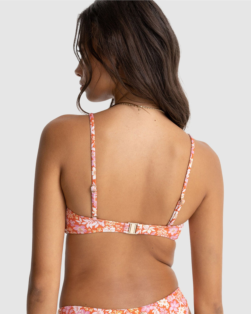 WOMENS LUNA FLORAL RING BANDEAU BIKINI TOP
