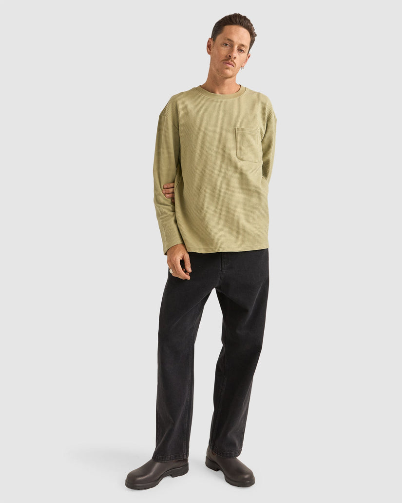 MENS VINTAGE WAFFLE LONG SLEEVE T-SHIRT