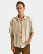 Mens Vacation Stripe Short Sleeve Shirt