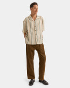 Mens Vacation Stripe Short Sleeve Shirt